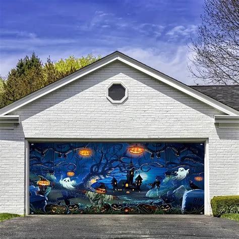 Halloween Garage Door Cover, Halloween Garage Door Decorations Outdoor ...