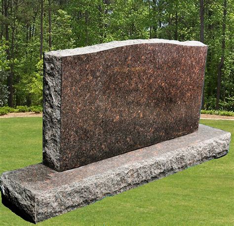 Dakota Mahogany Granite Upright Serpentine Monument Double Marker Split ...