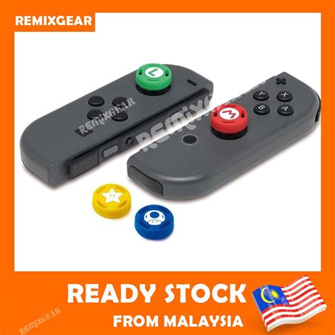 Silicone Thumb Stick Grip Cover Case Cap Nintendo Switch Super Mario ...