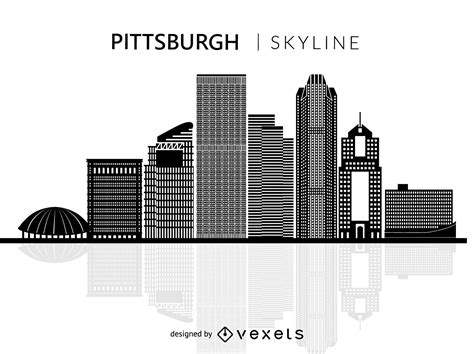 Pittsburgh Skyline Silhouette Vector Download