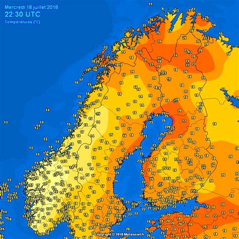 Exceptionally hot day in northern Europe, temperatures well over 30 °C ...