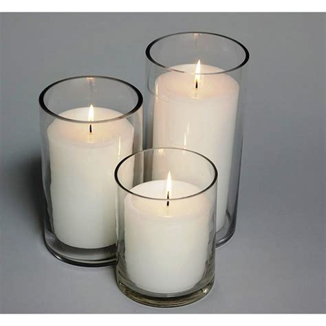 Bulk 4" White Pillar Candles & 5" Cylinder Vases (18 Candles + 18 Vases) - Walmart.com - Walmart.com