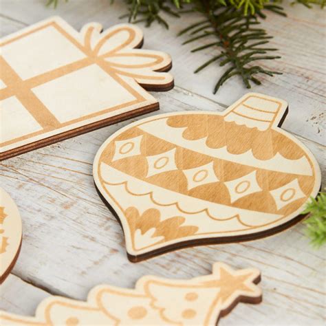 Christmas Theme Etched Wood Cutouts - All Wood Cutouts - Wood Crafts ...