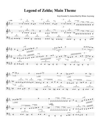 Main Theme - The Legend of Zelda Free Piano Sheet Music PDF