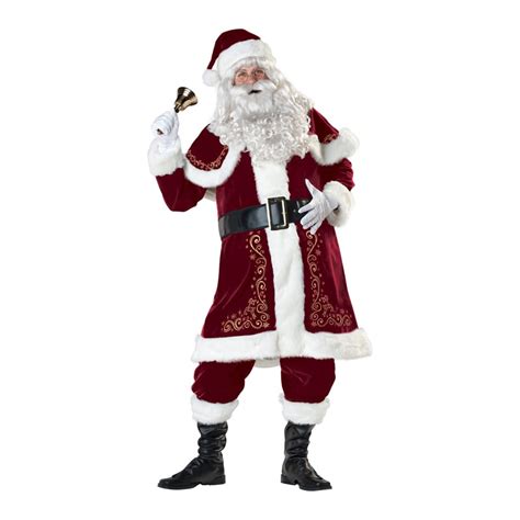 Costume de père Noël brodé haut de gamme