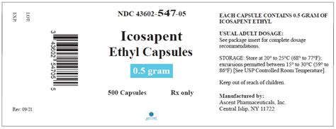 NDC 43602-547 Icosapent Ethyl Capsule Oral