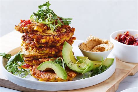 Miso almond butter corn cake stack - Recipes - delicious.com.au