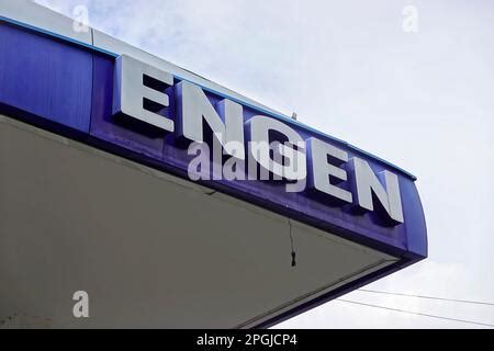 Engen Gas station, public ground, Mauritius Stock Photo - Alamy