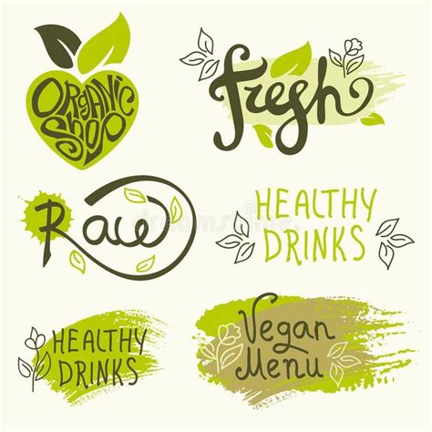 Vector set of healthy organic food labels. royalty free illustration Benefits Of Organic Food ...