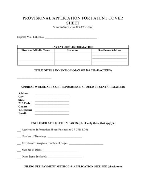 39 Provisional Patent Application Templates (Free) ᐅ TemplateLab