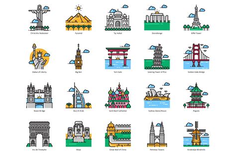 101 Famous Landmark Icons - Design Cuts