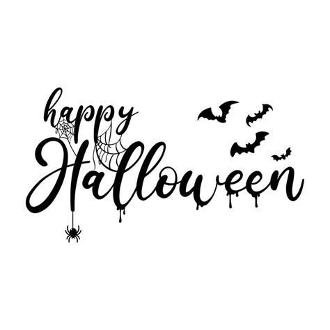 Happy Halloween font design with spider webs, bats 1394952 Vector Art at Vecteezy