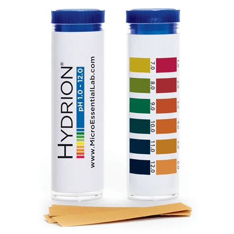 pH Test Strips, 1-12 Range, Vial, 100 Strips