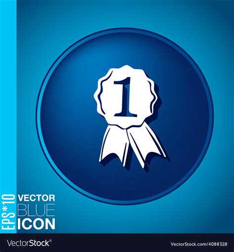 First place ribbon rosette icon victory Royalty Free Vector