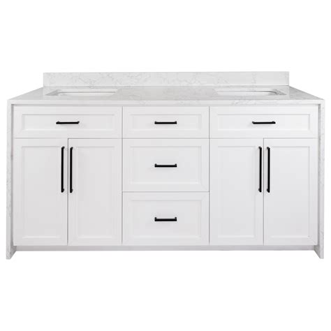 Palisade 72-inch Double Bathroom Vanity with Engineered Marble Top – KitchenBathCollection