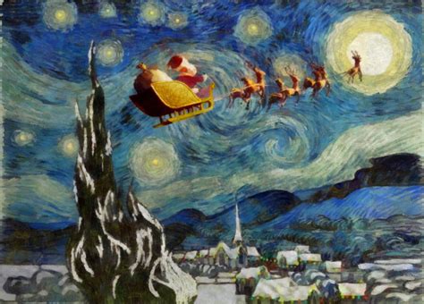 Fine art Christmas cards | Santa takes an eventful tour of art history | Ruth Millington