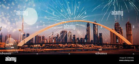 fireworks over Dubai New Year celebrations in UAE Stock Photo - Alamy