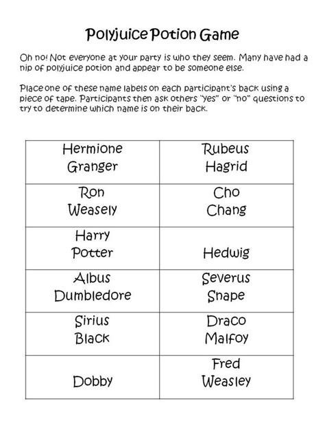 Entertaining Harry Potter Party Games: Printables and Group Games ...