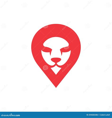 Animal Lion Face Pin Modern Creative Logo Stock Illustration - Illustration of king, company ...