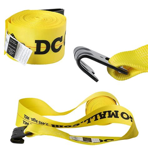 Winch Strap, 4"x30' Flatbed Trailer Strap Tie Down w/ Flat Hooks, Heavy ...