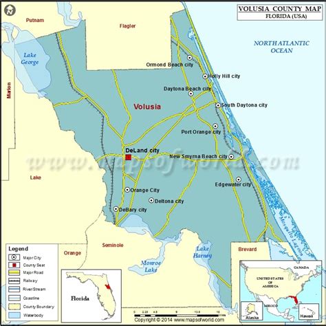 Volusia County Map, Florida