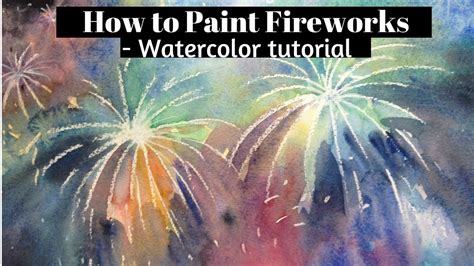 How to paint fireworks – watercolor painting tutorial- Easy step by step Instructions for