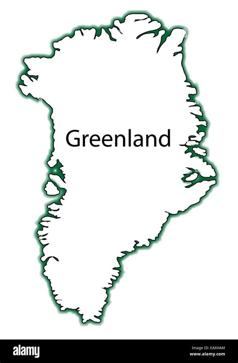 Outline map of Greenland over a white background Stock Photo: 75572412 ...