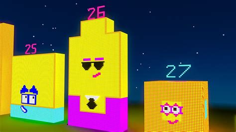 Numberblocks 27 CUBE NUMBER BUT Glowing in Minecraft NUMBERBLOCKS - YouTube