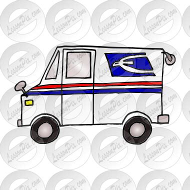 mail truck Picture for Classroom / Therapy Use - Great mail truck Clipart