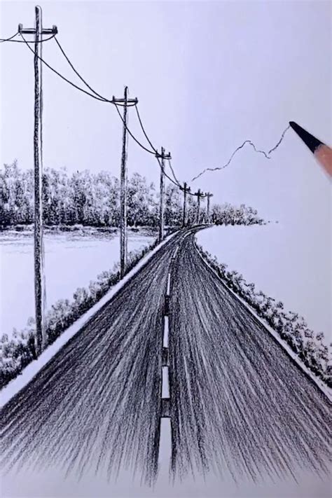 Amazing!!😍road scene easy drawing [Video] | Art drawings beautiful ...