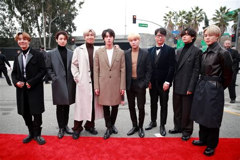 BTS Bottega Veneta Jackets and Turtlenecks at the Grammys | POPSUGAR Fashion