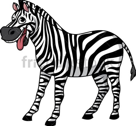 Funny Zebra Cartoon Clipart Vector - FriendlyStock