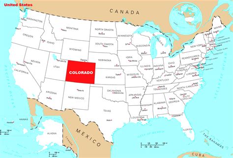 Detailed location map of Colorado state | Colorado state | USA | Maps of the USA | Maps ...