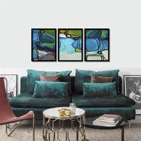 Quadro Abstrato Moderno Sala Estar Lançamento 3 Quadros | Elo7