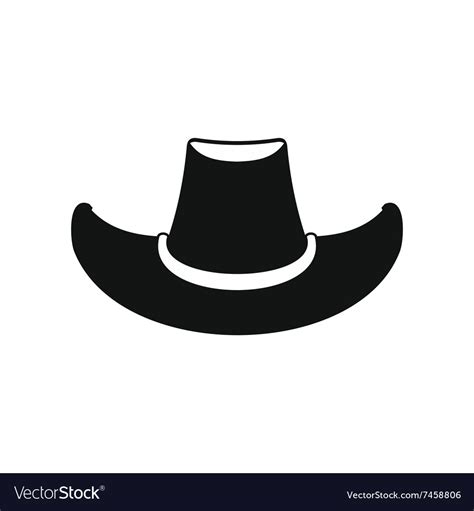 Cowboy hat black icon Royalty Free Vector Image