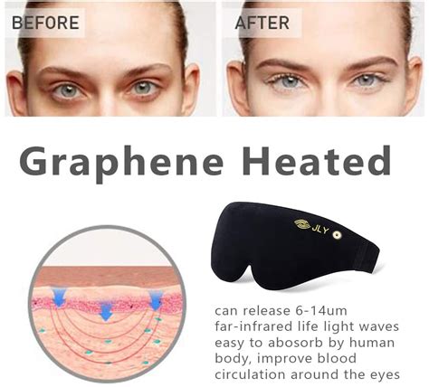 Heated Eye mask – 3D Contoured Graphene Heated Sleep Mask with Adjustable Temperature ，USB Warm ...