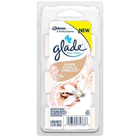 Glade Wax Melts Air Freshener Refill, Pure Vanilla Joy, 6 refills, 2.3 ...