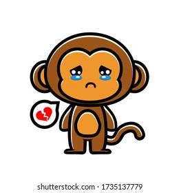 1,611 Monkey Cartoon Sad Images, Stock Photos, 3D objects, & Vectors ...