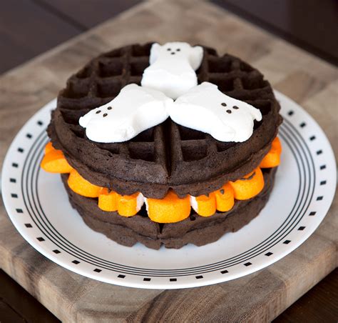 Dark Chocolate Halloween Waffles - Sweet Tooth Girl