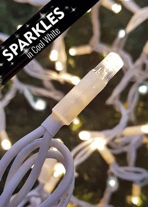 LED String Lights 12m | Outdoor | Sparkling | Warm White with Cool White Sparkles | White Cable ...