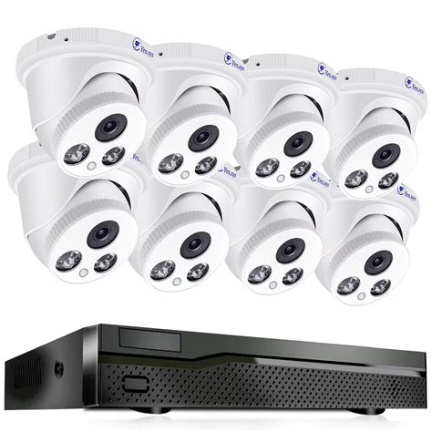 8pcs 8MP Audio ColorVu POE 4K 8CH NVR Security Camera System One way ...