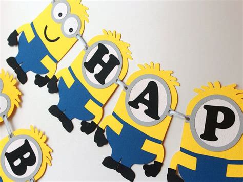 Minion Birthday Banner, Happy Birthday Decor, Minion Theme, 5th ...