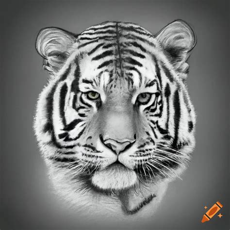 Pencil drawing of a tiger's face on Craiyon