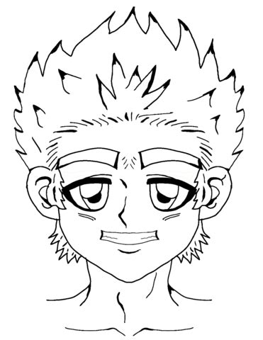 Coloriage - Garçon animé | Coloriages à imprimer gratuits