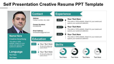 Self Presentation Creative Resume Ppt Template | Presentation ...