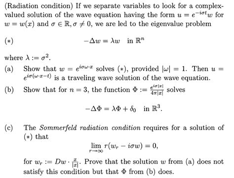 Solved (Radiation condition) If we separate variables to | Chegg.com