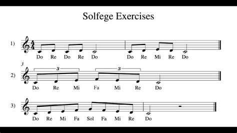 Solfege Exercises 1-3 - YouTube