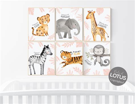 Safari Nursery Decor Nursery Wall Art Animals Safari - Etsy