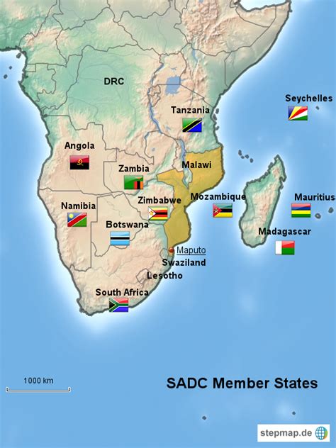 SADC Member States von Davideufrika - Landkarte für Afrika