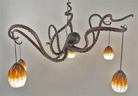 octopus chandelier with bottle | Daniel Hopper Design : a modern blacksmith